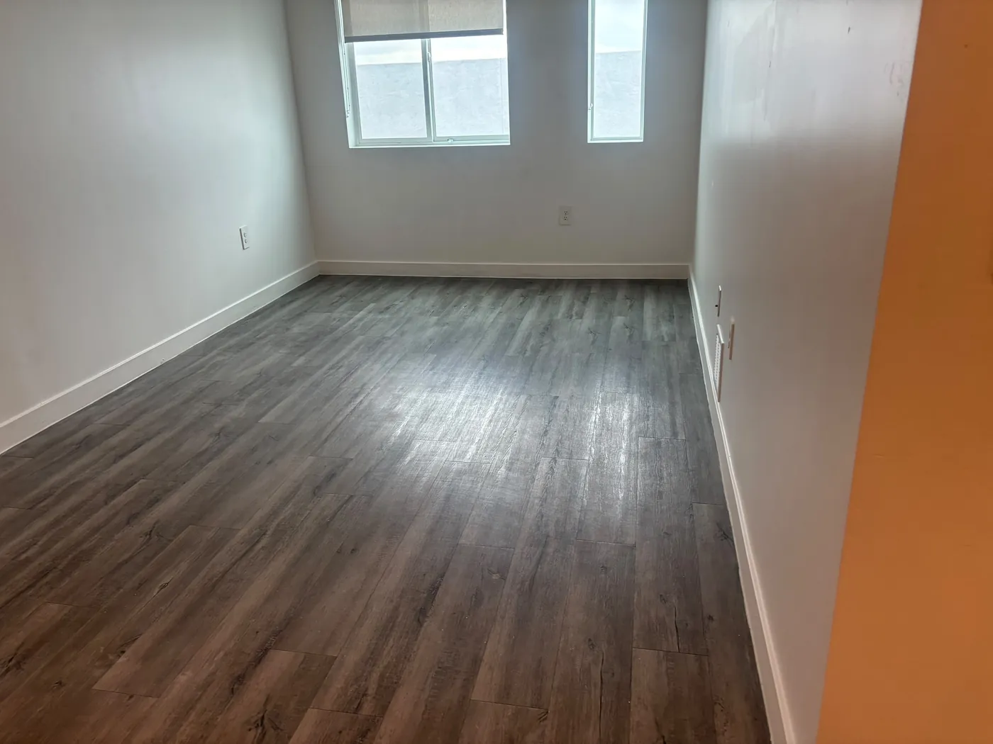 Freshly painted room with new flooring